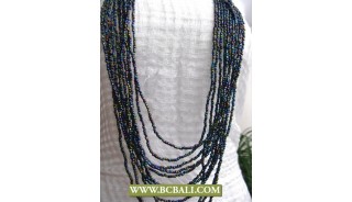 Paua Beads Multi Strand Layer Necklaces